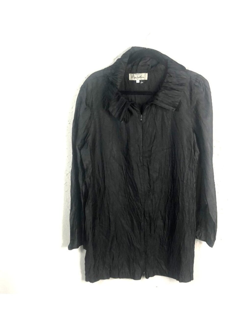 Party  Jacket Womens Large Textured Zip Front Lightweight Designer Formal